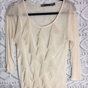 Twelve by Twelve Los Angeles cream ruffle shirt
